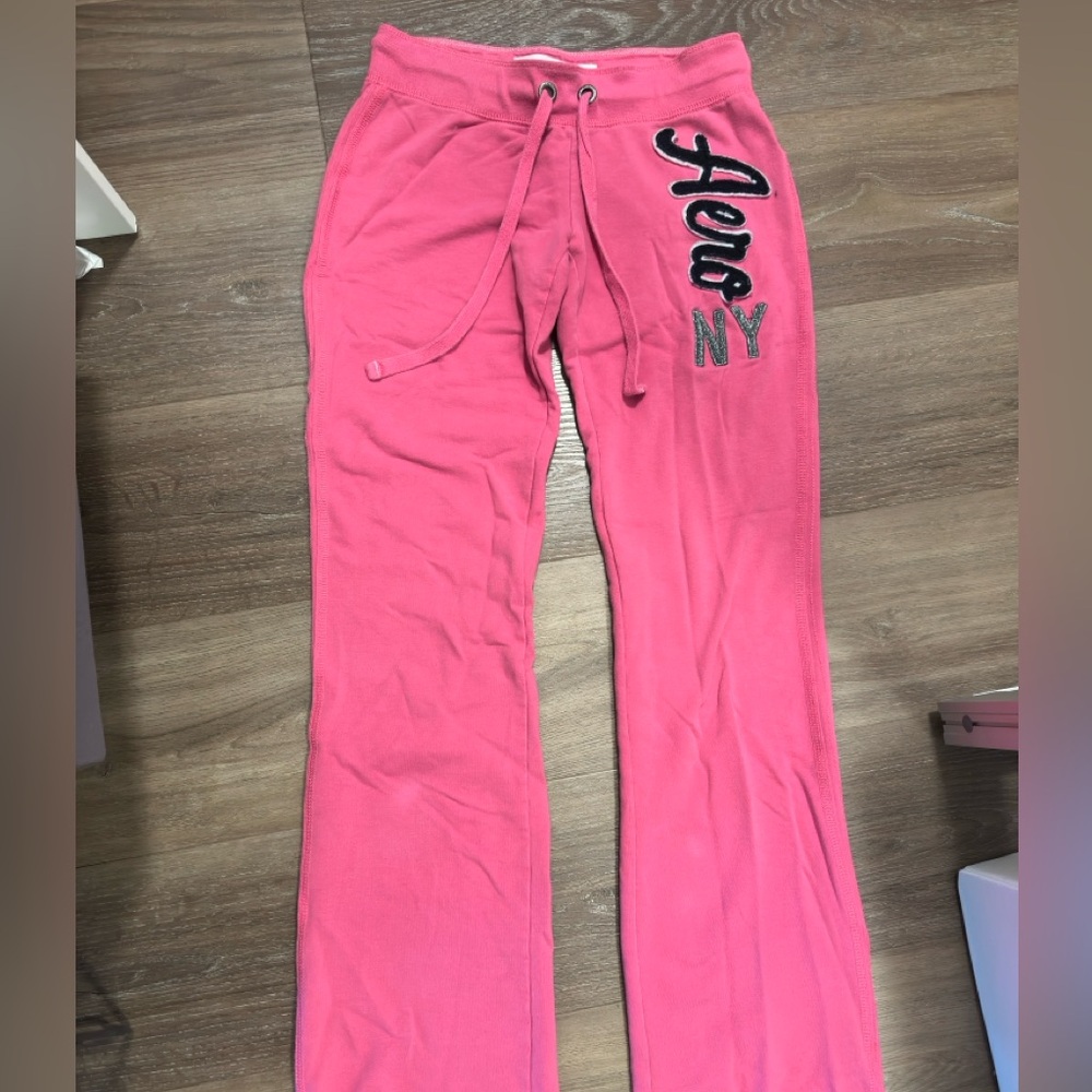 Aeropostale Vibrant Pink Flare Pants